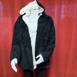Fuzzy Sherpa Hoodie no zip up